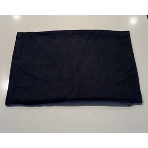 CB2 Navy Blue Linen Pillow Coastal Modern Rectangle Nautical COVER ONLY